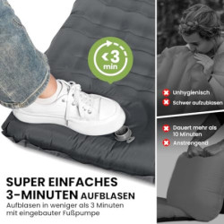 HIKENTURE Isomatte Selbstaufblasend, 12CM Doppel Isomatte Ultraleicht, Camping Isomatte für 2 Personen Aufblasbar, Schlafmatt