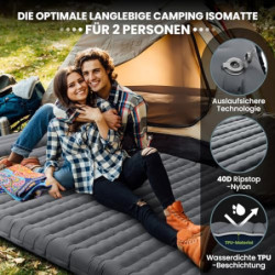 HIKENTURE Isomatte Selbstaufblasend, 12CM Doppel Isomatte Ultraleicht, Camping Isomatte für 2 Personen Aufblasbar, Schlafmatt