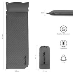 Naturehike Camping Aufblasbare Isomatte Camping-Luftmatratze, Selbstaufblasende Schlafmatten Outdoor Leichte für Rucksackreis