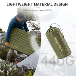 Naturehike Ultraleichte Selbstaufblasende Isomatte, Aufblasbare Campingmatte 3,5 R, Langlebige, Tragbare Isomatte, Einzelschl