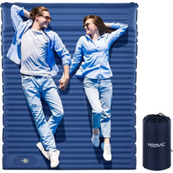 Yissvic Isomatte 2 Personen Isomatte Camping Selbstaufblasend mit Fußpumpe Luftmatratze Schlafmatte für Outdoor Wandern Türki