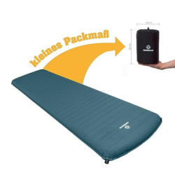 outdoorer Trek Bed 2 in Grün - Ultraleicht-Isomatte selbstaufblasend, 5 cm dick, kleines Mini-Packmaß, faltbar - ideale selbs