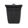 Kapten & Son Rucksack Lund Basic All Black 14-16 L | Rolltop Rucksack Damen & Herren Schwarz | Handgepäck Rucksack mit 14 L