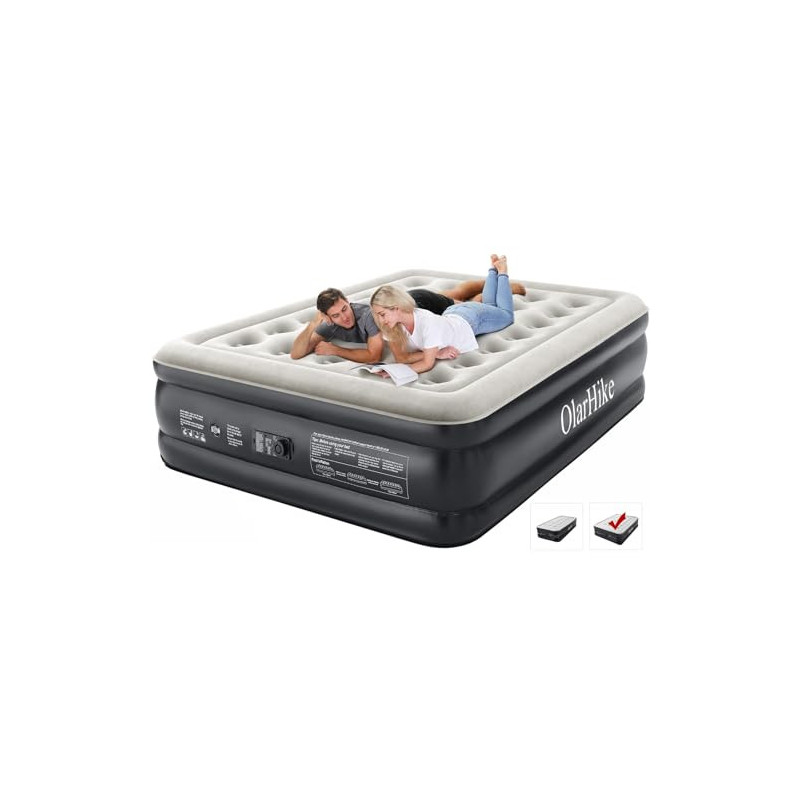 OlarHike Luftmatratze 2 Personen mit Integrierter Elektrischer Pumpe, Luftbett Selbstaufblasend, Premium-Gästebett Aufblasbar OlarHike Luftmatratze 2 Personen mit Integrierter Elektrischer Pumpe, Luftbett Selbstaufblasend, Premium-Gästebett Aufblasbar