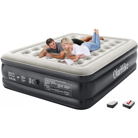 OlarHike Luftmatratze 2 Personen mit Integrierter Elektrischer Pumpe, Luftbett Selbstaufblasend, Premium-Gästebett Aufblasbar