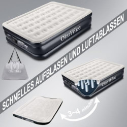 OlarHike Luftmatratze 2 Personen mit Integrierter Elektrischer Pumpe, Luftbett Selbstaufblasend, Premium-Gästebett Aufblasbar