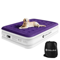 CHILLSUN 203x152x40cm Luftmatratze 2 Personen mit Elektrischer Pumpe, Luftbett Selbstaufblasend Aufblasbares Bett, Gästebett 
