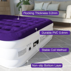 CHILLSUN 203x152x40cm Luftmatratze 2 Personen mit Elektrischer Pumpe, Luftbett Selbstaufblasend Aufblasbares Bett, Gästebett 