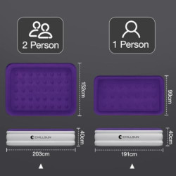 CHILLSUN 203x152x40cm Luftmatratze 2 Personen mit Elektrischer Pumpe, Luftbett Selbstaufblasend Aufblasbares Bett, Gästebett 