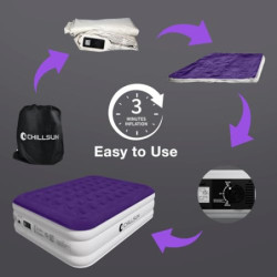 CHILLSUN 203x152x40cm Luftmatratze 2 Personen mit Elektrischer Pumpe, Luftbett Selbstaufblasend Aufblasbares Bett, Gästebett 