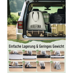 Airefina Luftmatratze 2 Personen Luftbett mit Integrierter Pumpe, Aufblasbare Matratze mit Aufbewahrungsbeutel, Tragbare Luft