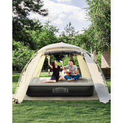 Airefina Luftmatratze 2 Personen Luftbett mit Integrierter Pumpe, Aufblasbare Matratze mit Aufbewahrungsbeutel, Tragbare Luft