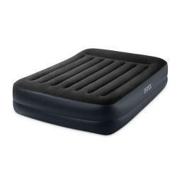 Intex Erwachsene Queen Pillow Rest Raised Airbed W/Fiber-Tech Bip, Top: Black/Bottom: Blue, 152 x 203 x 42 cm, 64124