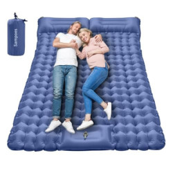 Sampoes Isomatte Selbstaufblasend 2 Personen, Verdicktes Luftmatratze Selbstaufblasend, 10cm Doppel Camping Matratze mit Fußp