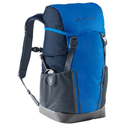 VAUDE Kinderrucksack Jungen & Mädchen Puck blau, komfortabler Wanderrucksack Kinder 14L, Wetterfester Schulrucksack mit Regen