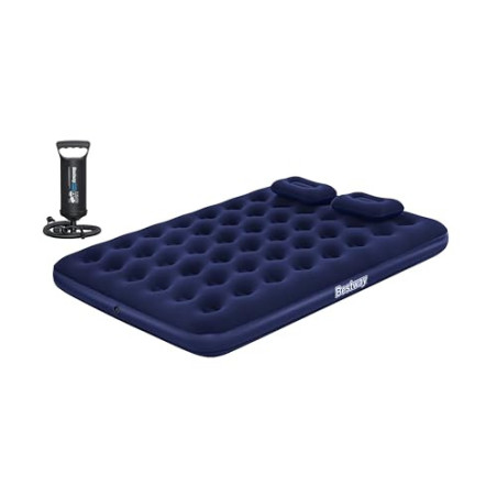 Bestway Pavillo™ Luftbett, Blue Horizon, 203 x 152 x 22 cm, Double, mit Handpumpe und 2 Kissen