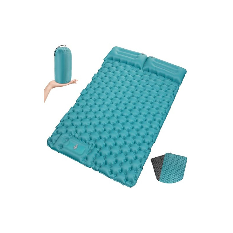 Satisure Camping Isomatte Selbstaufblasend Outdoor mit Fußpresse Pumpe 2 Personen, Ultraleicht Luftmatratze Outdoor, Camping Satisure Camping Isomatte Selbstaufblasend Outdoor mit Fußpresse Pumpe 2 Personen, Ultraleicht Luftmatratze Outdoor, Camping
