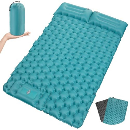 Satisure Camping Isomatte Selbstaufblasend Outdoor mit Fußpresse Pumpe 2 Personen, Ultraleicht Luftmatratze Outdoor, Camping 