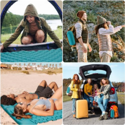 Satisure Camping Isomatte Selbstaufblasend Outdoor mit Fußpresse Pumpe 2 Personen, Ultraleicht Luftmatratze Outdoor, Camping 