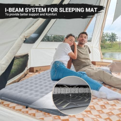 KingCamp Isomatte Camping, Isomatte 2 Personen, Luftmatratze Camping Doppelt, 15 cm Dick, Winter Aufblasbar luftmatratze Klei