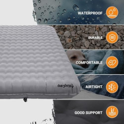 KingCamp Isomatte Camping, Isomatte 2 Personen, Luftmatratze Camping Doppelt, 15 cm Dick, Winter Aufblasbar luftmatratze Klei