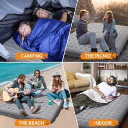 KingCamp Isomatte Camping, Isomatte 2 Personen, Luftmatratze Camping Doppelt, 15 cm Dick, Winter Aufblasbar luftmatratze Klei