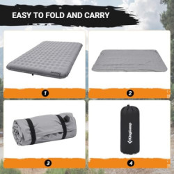 KingCamp Isomatte Camping, Isomatte 2 Personen, Luftmatratze Camping Doppelt, 15 cm Dick, Winter Aufblasbar luftmatratze Klei