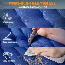 Relefree Isomatte Outdoor 2 Personen 140x200 cm Ultra-Größen Aufblasbare mit Fußpresse - Doppel Luftmatratze Verbesserte Camp