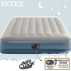 Intex – Luftbett 64118 Dura-Beam Standard-Ruhekissen, mittlere Höhe 203 x 152 x 30 cm bunt, California King