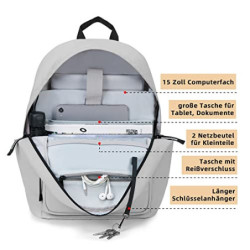 KALIDI Rucksack,Damen & Herren Backpack mit Laptopfach,Unisex Daypack Schulrucksack,Wasserdichter Tagesrucksack für Freizeit 