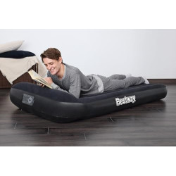 Bestway Tritech™ Luftbett, Aeroluxe, 188 x 99 x 30 cm, Single, mit integrierter Elektropumpe, Schwarz