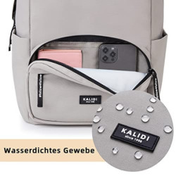 KALIDI Rucksack,Damen & Herren Backpack mit Laptopfach,Unisex Daypack Schulrucksack,Wasserdichter Tagesrucksack für Freizeit 