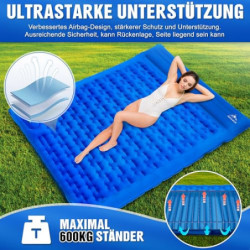 IEEILULU Isomatte 2 Personen, 196x140cm Isomatte Camping, 12cm Verdickte Selbstaufblasende Schlafmatten, Aufblasbare Camping 