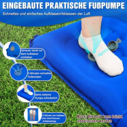 IEEILULU Isomatte 2 Personen, 196x140cm Isomatte Camping, 12cm Verdickte Selbstaufblasende Schlafmatten, Aufblasbare Camping 