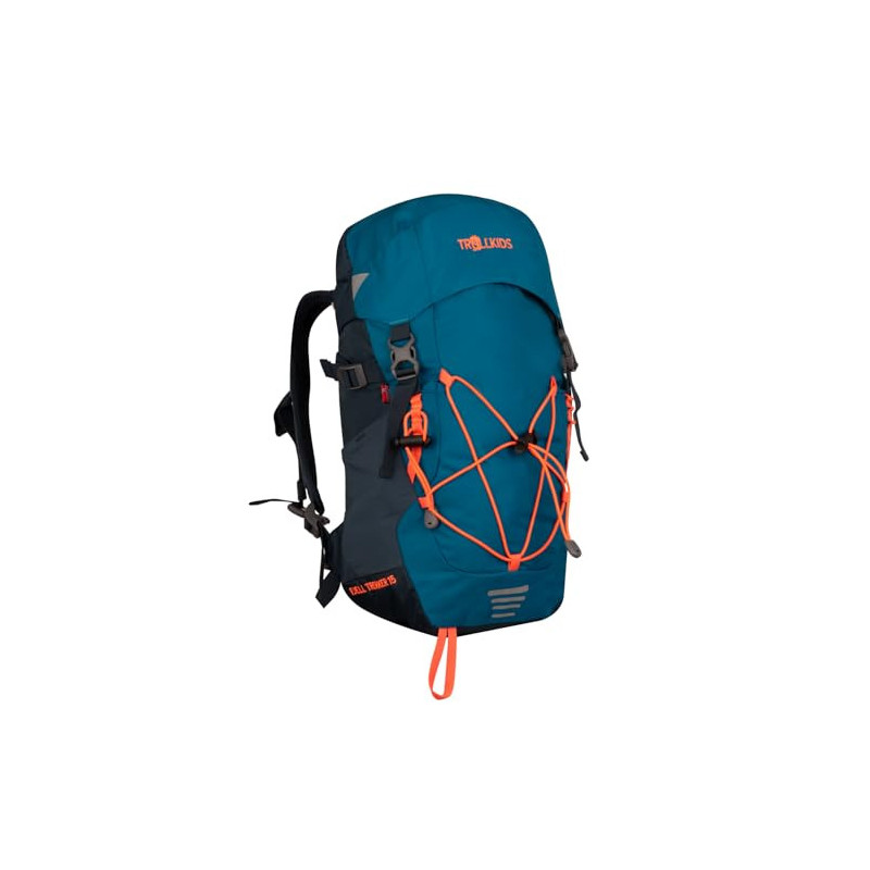 Trollkids Kinder Rucksack Fjell, Arktikblau/Dunkles navy/Glühendes Orange, 15L