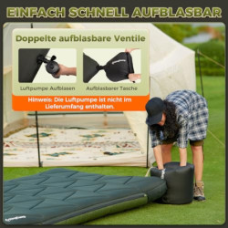 KingCamp Camping Isomatte Aufblasbare Schlafmatte 2 Personen Camping Matratze 17cm Dick Luftmatratze Camping mit Abdeckung fü