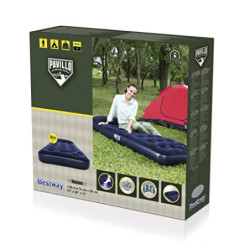 Bestway Pavillo Luftbett, Blue Horizon Step, Blau, 185 x 76 x 28 cm, Single, mit interner Fußpumpe