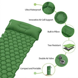 Deeplee Isomatte Camping Kleines Packmaß, Ultraleichte Isomatte Schlafmatte Outdoor,Feuchtigkeitsfes Matratze Aufblasbare Cam