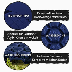 POWERLIX Camping Outdoor Luftmatratze - Ultraleichte Aufblasbare Isomatte, kompakte und leichte für Outdoor, Camping,Rucksack