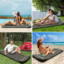 Karvipark Camping Isomatte mit Kopfkissen, Ultraleichte Luftmatratze Camping Kleines Packmaß, Schlafmatte Wasserdicht für Cam