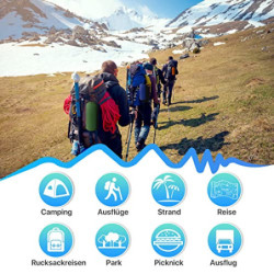 Karvipark Camping Isomatte mit Kopfkissen, Ultraleichte Luftmatratze Camping Kleines Packmaß, Schlafmatte Wasserdicht für Cam