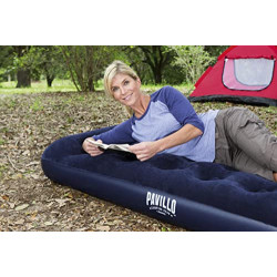 Pavillo Bestway 74" x 39" x 11"/1.88m x 99cm x 28cm Airbed Twin Built-in Foot Pump, Blau
