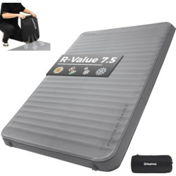 KingCamp R-Wert 7.5 Super Komfort Selbstaufblasende Isomatte Doppelbett Campingmatratze Winter Isomatte mit 3D-Konstruktion u