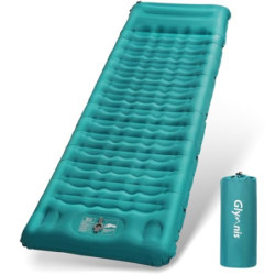 Glymnis Isomatte Camping Aufblasbare Luftmatratze Outdoor 12CM Verdicktes Aufblasbare Matratze mit Fußpresse Pumpe und Kissen