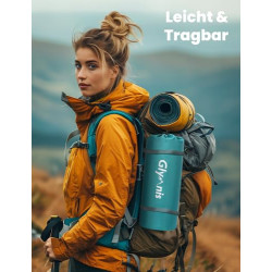 Glymnis Isomatte Camping Aufblasbare Luftmatratze Outdoor 12CM Verdicktes Aufblasbare Matratze mit Fußpresse Pumpe und Kissen