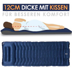 AKSOUL Isomatte Selbstaufblasend Luftmatratze Camping: Ultraleicht Outdoor 12CM Dick Verdickte Groß Zelt Aufblasbare Matratze