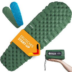 NATURBUMMLER ® Camping Isomatte Outdoor 195x56cm [sehr kompakt & leicht] inkl. Co2-Neutralität – in Sekunden aufgepumpt – Iso