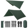 VOSOIR Tarp 3x3M Wasserdicht, Ultraleicht Camping Zeltplane, mit 9 Öse+6 Aluminiumstifte+8 Nylonseile, Anti-UV Schnee Regen S