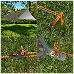 RYACO Tarp 3x4 m Wasserdicht Zeltplane Ultraleicht mit ösen + 6 Erdnägel + 6 Seilen, Anti-UV Schnee Regen Schutz Leicht Kompa
