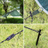 Bessport Zeltplane, Camping Zelt Tarp 3m x 3m Wasserdicht PU3000 mm Tarp für Hängematte, mit Ösen & 6 Aluminiumstifte & 8 Nyl